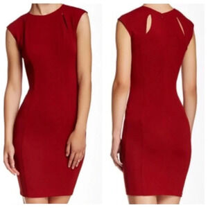 Cutout red-orange dress